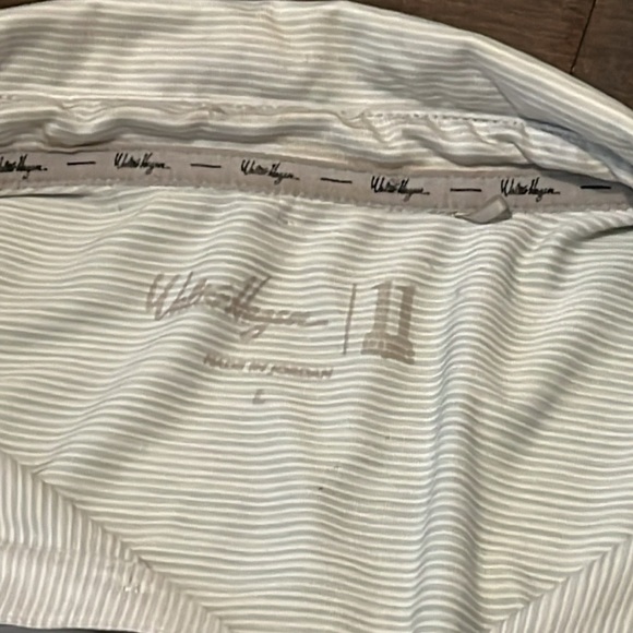 Walter Hagen Polo Shirt Mens Large grey Striped Polyester Short Sleeve - Picture 3 of 6